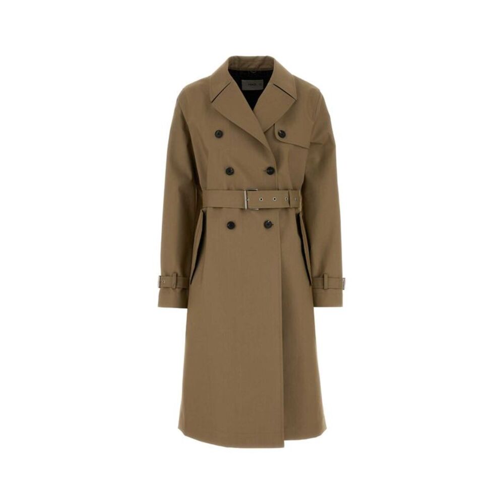 Fendi Women Beige Jacquard Trench Coat